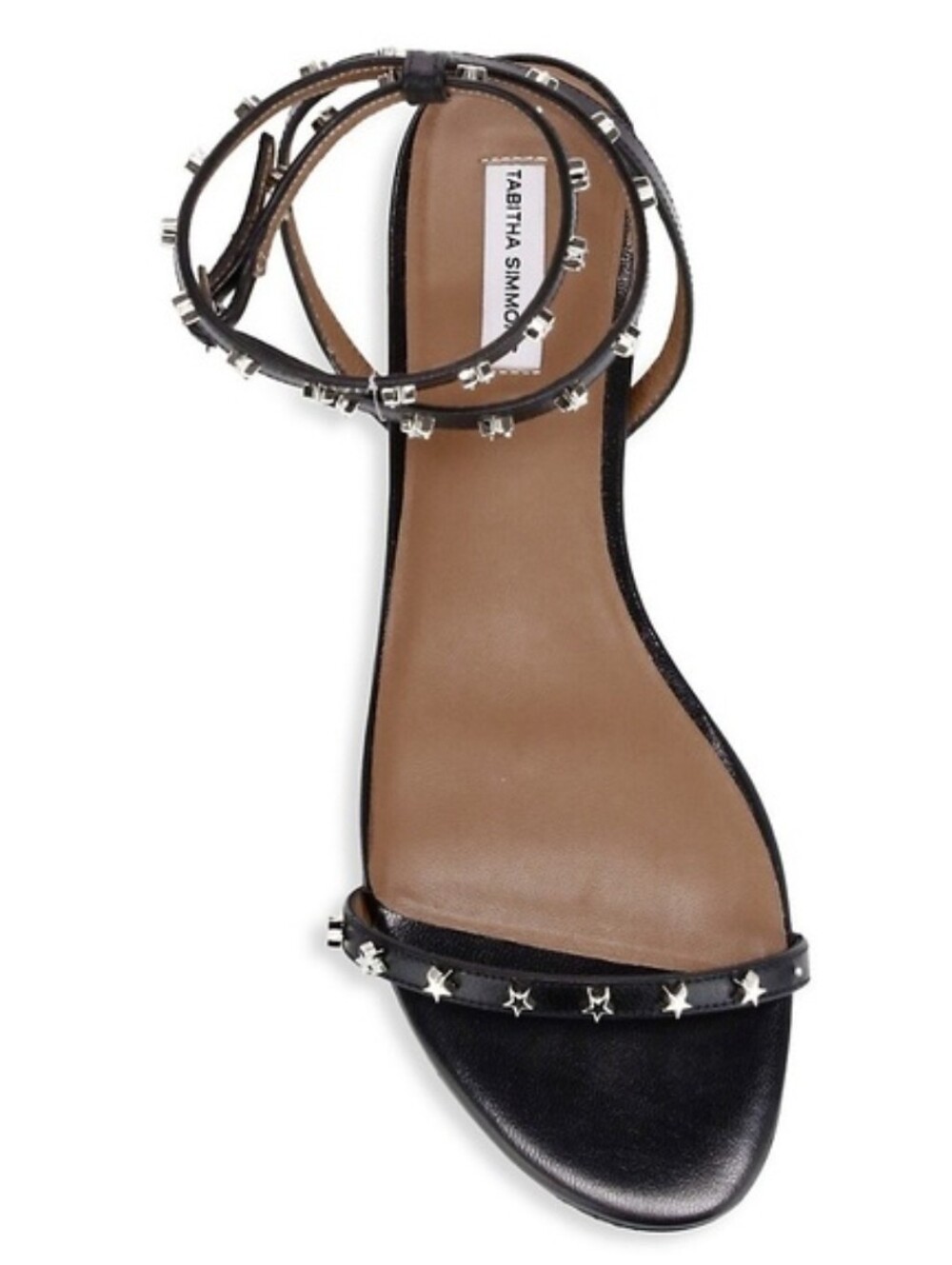 TABITHA SIMMONS Phoenix Stars Ankle Wrap Flat Sandals Black Size 36